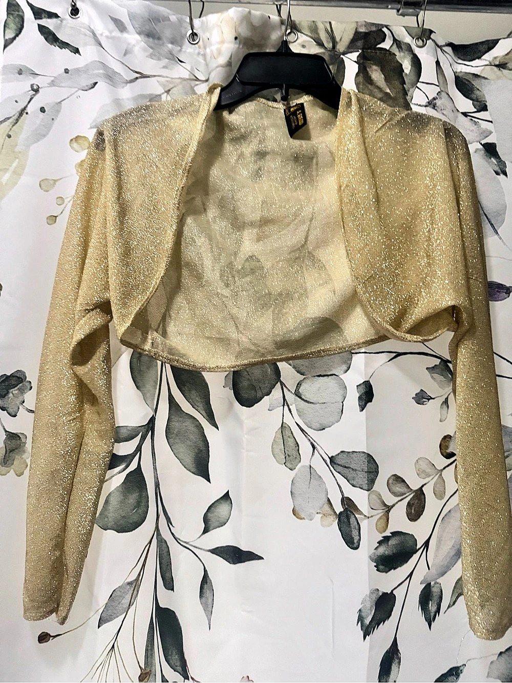 Vintage Alfredo Accessories Metallic Cropped Bolero in Gold Like New